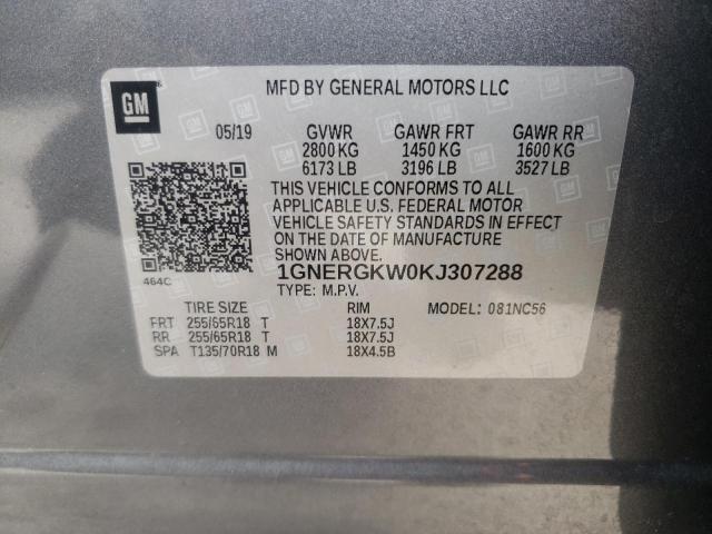 2019 CHEVROLET TRAVERSE L 1GNERGKW0KJ307288
