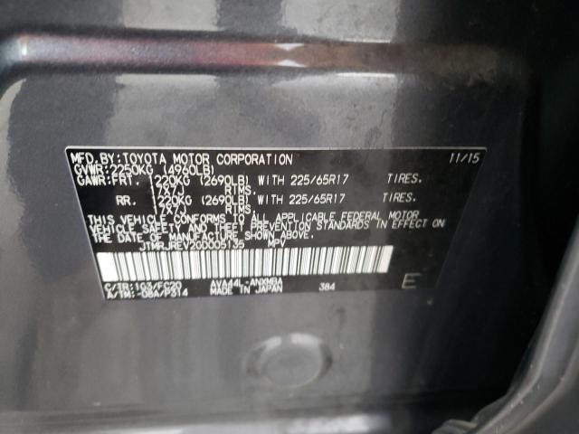 2016 TOYOTA RAV4 HV XL JTMRJREV2GD005135
