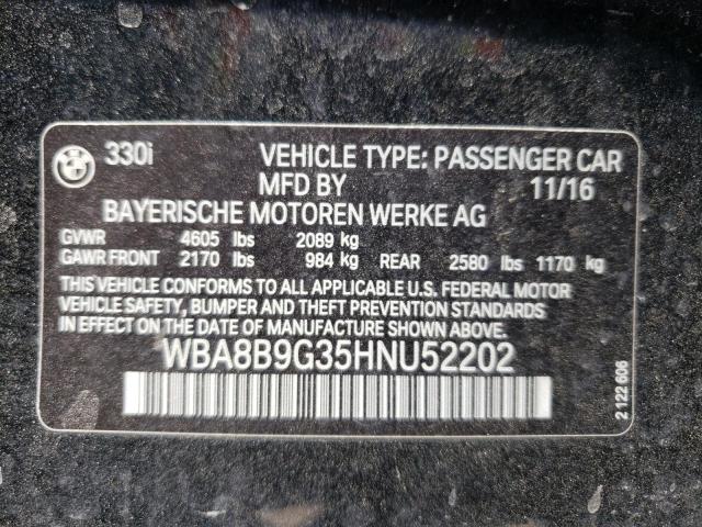 2017 BMW 330 I WBA8B9G35HNU52202