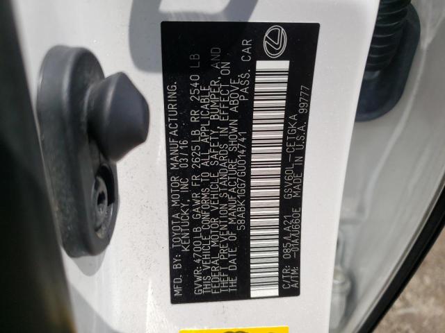 2016 LEXUS ES 350 58ABK1GG7GU014741