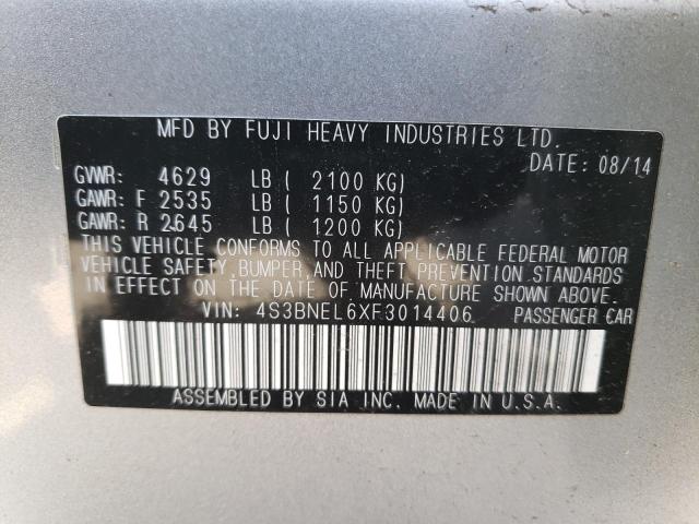 2015 SUBARU LEGACY 4S3BNEL6XF3014406
