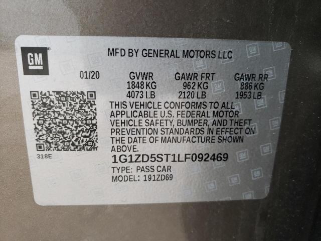 2020 CHEVROLET MALIBU LT 1G1ZD5ST1LF092469