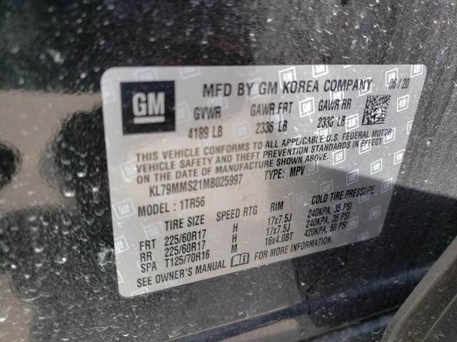 2021 CHEVROLET TRAILBLAZE KL79MMS21MB025997