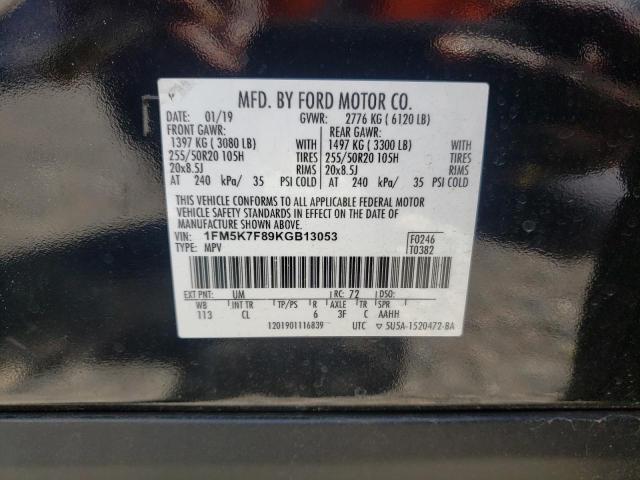 2019 FORD EXPLORER 1FM5K7F89KGB13053