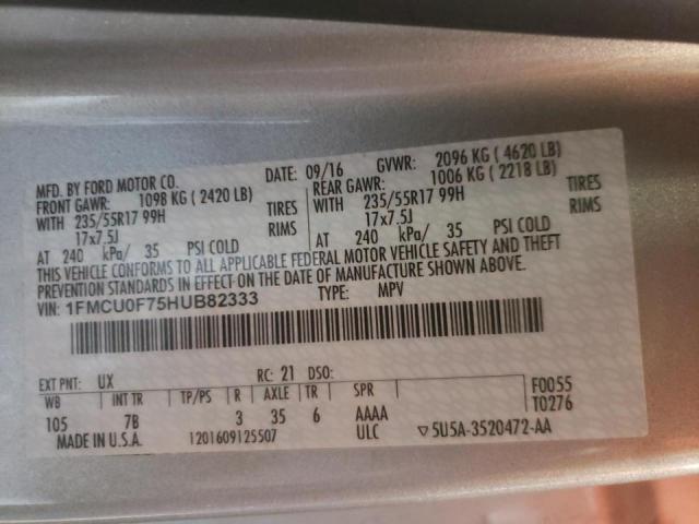 2017 FORD ESCAPE S 1FMCU0F75HUB82333