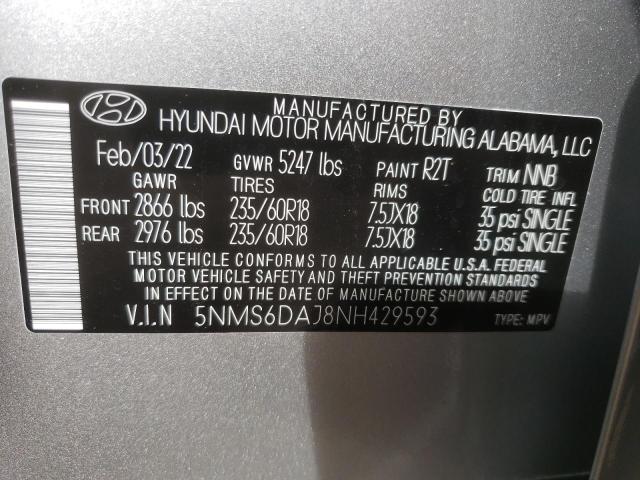 2022 HYUNDAI SANTA FE S 5NMS6DAJ8NH429593