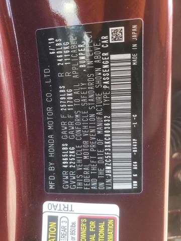2019 HONDA CLARITY TO JHMZC5F3XKC003632