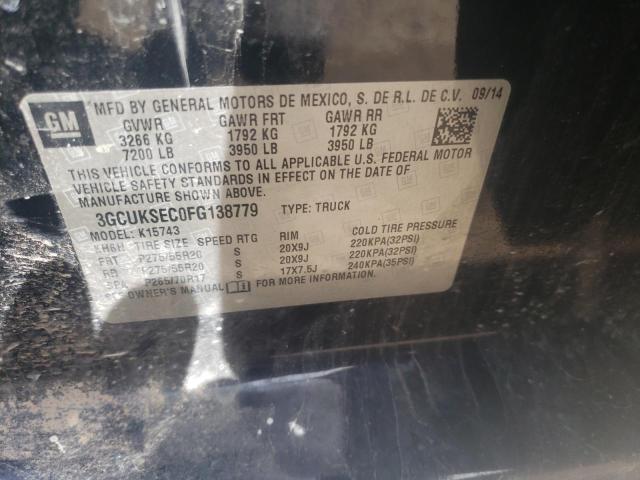 2015 CHEVROLET 1500 SILVE 3GCUKSEC0FG138779