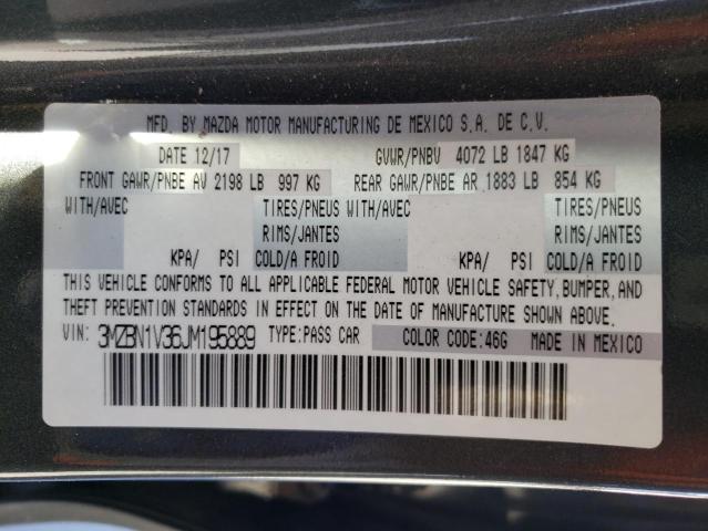 2018 MAZDA 3 TOURING 3MZBN1V36JM195889