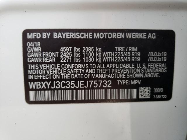 2018 BMW X2 SDRIVE2 WBXYJ3C35JEJ75732