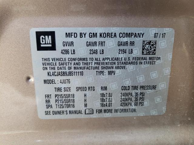 KL4CJASB9JB511110 Buick Encore Pre 2018. Фото: 9