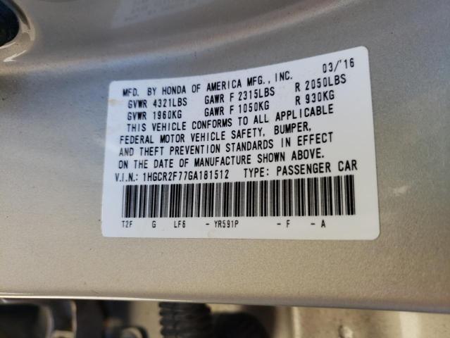 2016 HONDA ACCORD EX 1HGCR2F77GA181512