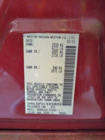 2015 NISSAN ALTIMA 2.5 1N4AL3AP5FC449809