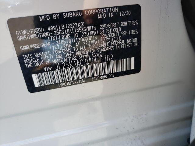 2021 SUBARU FORESTER JF2SKAAC3MH475782