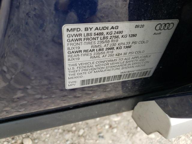 2021 AUDI Q5 PREMIUM WA1BAAFY6M2003160
