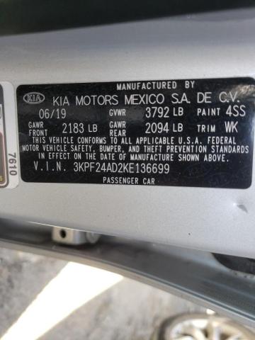 2019 KIA FORTE FE 3KPF24AD2KE136699