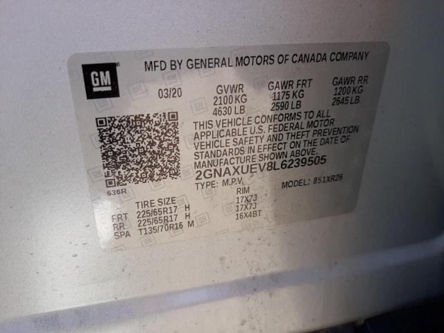 2020 CHEVROLET EQUINOX LT 2GNAXUEV8L6239505