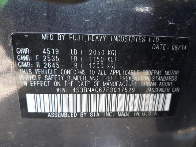 4S3BNAC67F3017529 Subaru Legacy 2.5 2015. Фото: 9