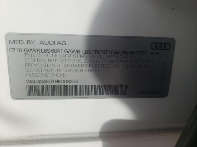 2017 AUDI A8 L QUATT WAU43AFD1HN003378