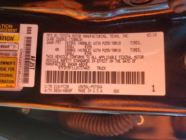 2018 TOYOTA TUNDRA CRE 5TFDY5F11JX737465