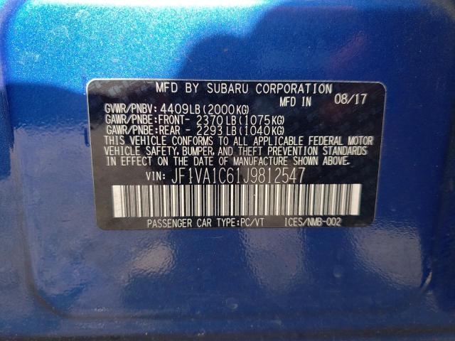 2018 SUBARU WRX PREMIU JF1VA1C61J9812547