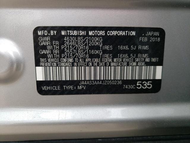 2018 MITSUBISHI ECLIPSE CR JA4AS3AA4JZ050236