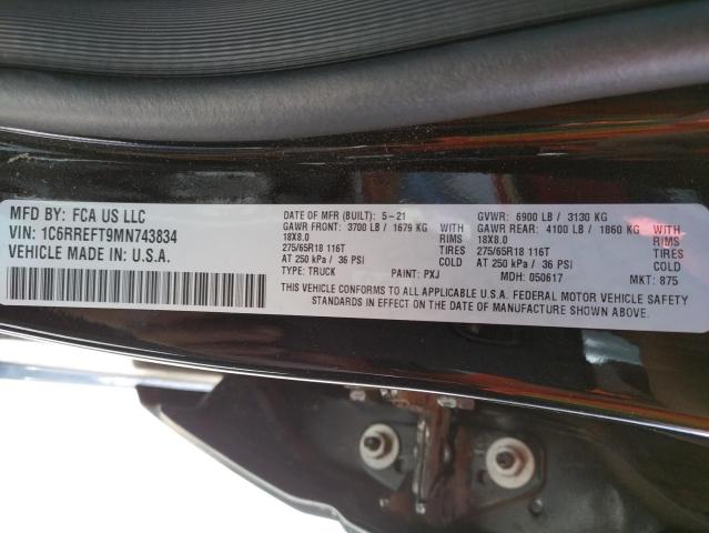 2021 RAM 1500 BIG H 1C6RREFT9MN743834