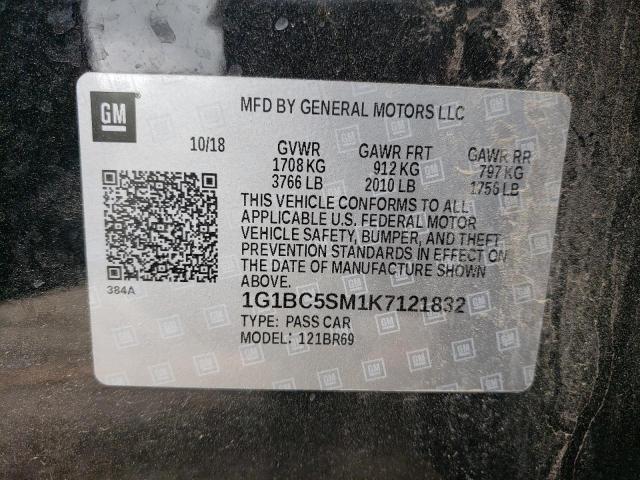 2019 CHEVROLET CRUZE LS 1G1BC5SM1K7121832