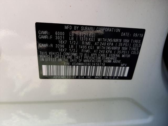 2020 SUBARU ASCENT PRE 4S4WMACD8L3416718