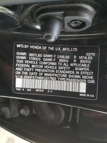 2019 HONDA CIVIC SPOR SHHFK7H46KU217902