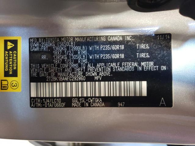 2015 LEXUS RX 350 BAS 2T2BK1BA4FC292860