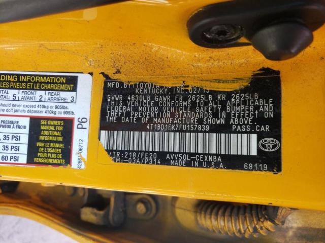 2015 TOYOTA CAMRY HYBR 4T1BD1FK7FU157839