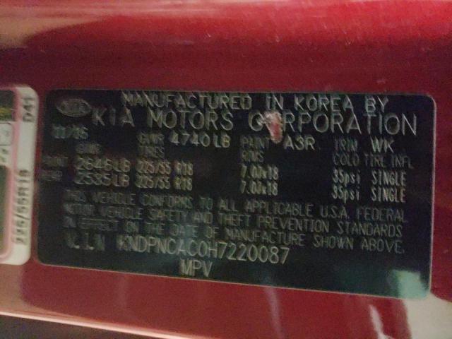2017 KIA SPORTAGE E KNDPNCAC0H7220087