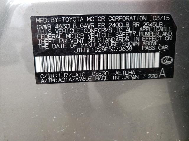 2015 LEXUS IS 250 JTHBF1D28F5070638