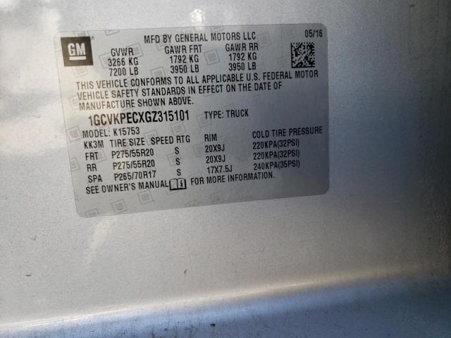 2016 CHEVROLET SILVRDO LT 1GCVKPECXGZ315101