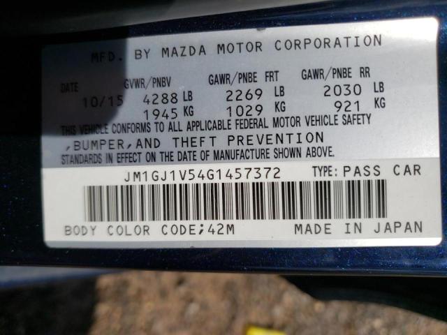 2016 MAZDA 6 TOURING JM1GJ1V54G1457372