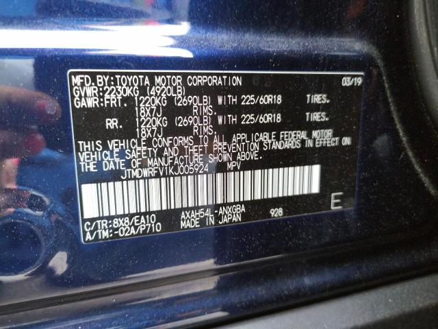 2019 TOYOTA RAV4 LIMIT JTMDWRFV1KJ005924