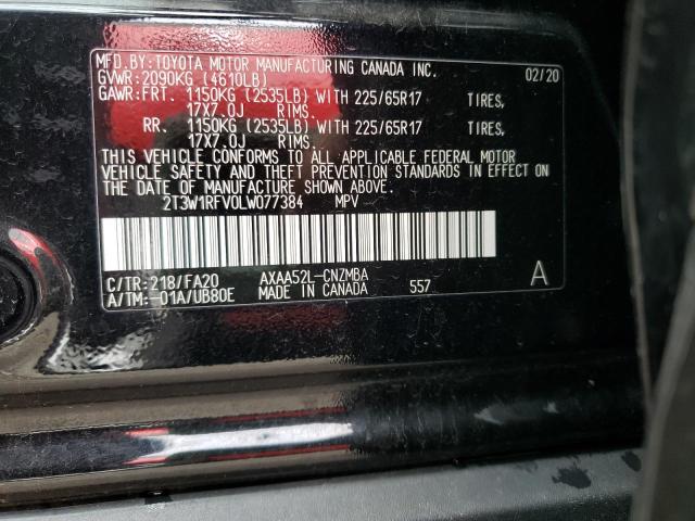 2020 TOYOTA RAV4 XLE 2T3W1RFV0LW077384