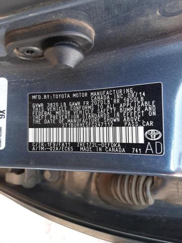 2015 TOYOTA COROLLA L 2T1BURHE5FC247112