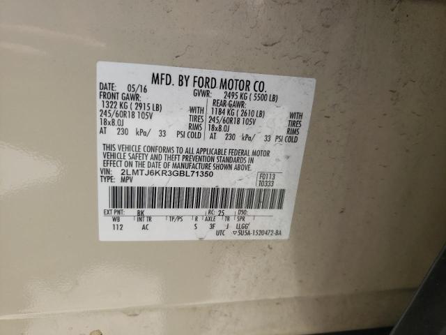 2016 LINCOLN MKX SELECT 2LMTJ6KR3GBL71350