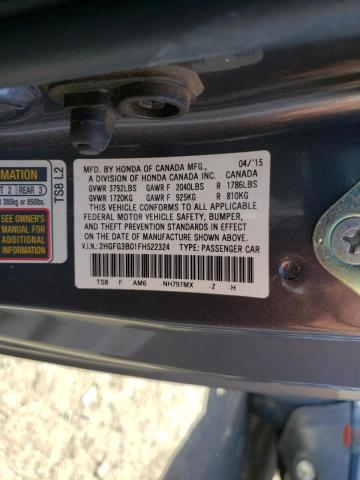 2015 HONDA CIVIC EXL 2HGFG3B01FH522324