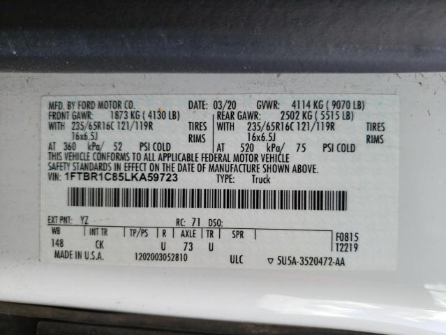 2020 FORD TRANSIT T- 1FTBR1C85LKA59723