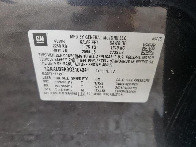 2016 CHEVROLET EQUINOX LS 1GNALBEK9GZ104341