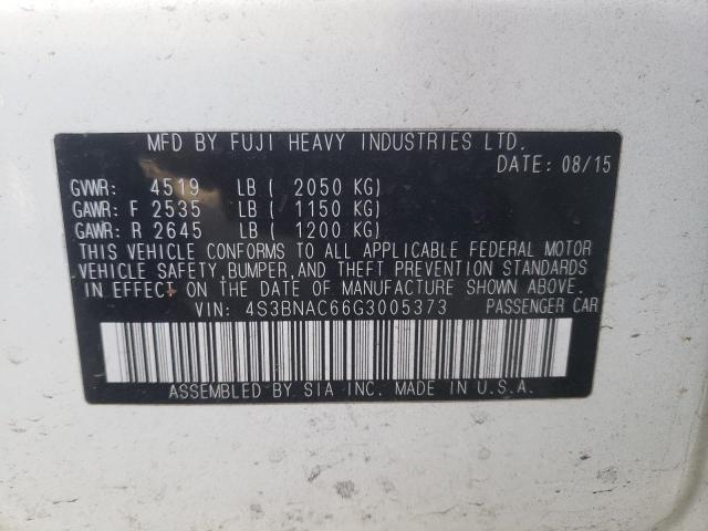2016 SUBARU LEGACY 2.5 4S3BNAC66G3005373
