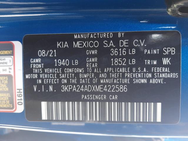 2021 KIA RIO LX 3KPA24ADXME422586