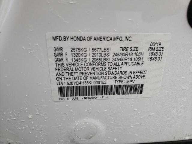 2019 ACURA MDX 5J8YD4H35KL036153