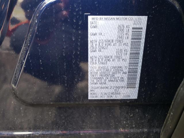 2022 NISSAN PATHFINDER 5N1DR3BA4NC229099