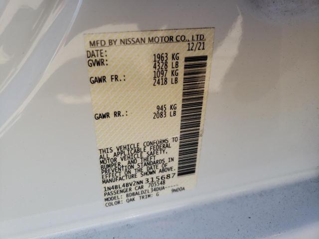 2022 NISSAN ALTIMA 1N4BL4BV2NN315687