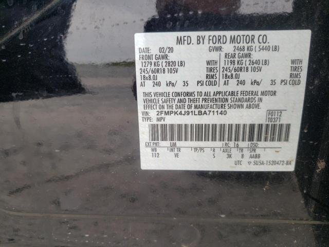 2020 FORD EDGE SEL 2FMPK4J91LBA71140