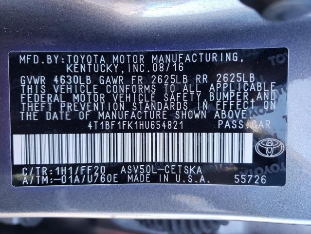2017 TOYOTA CAMRY 4T1BF1FK1HU654821